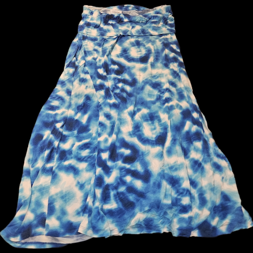 Calvin Klein Blue and White Maxi Skirt